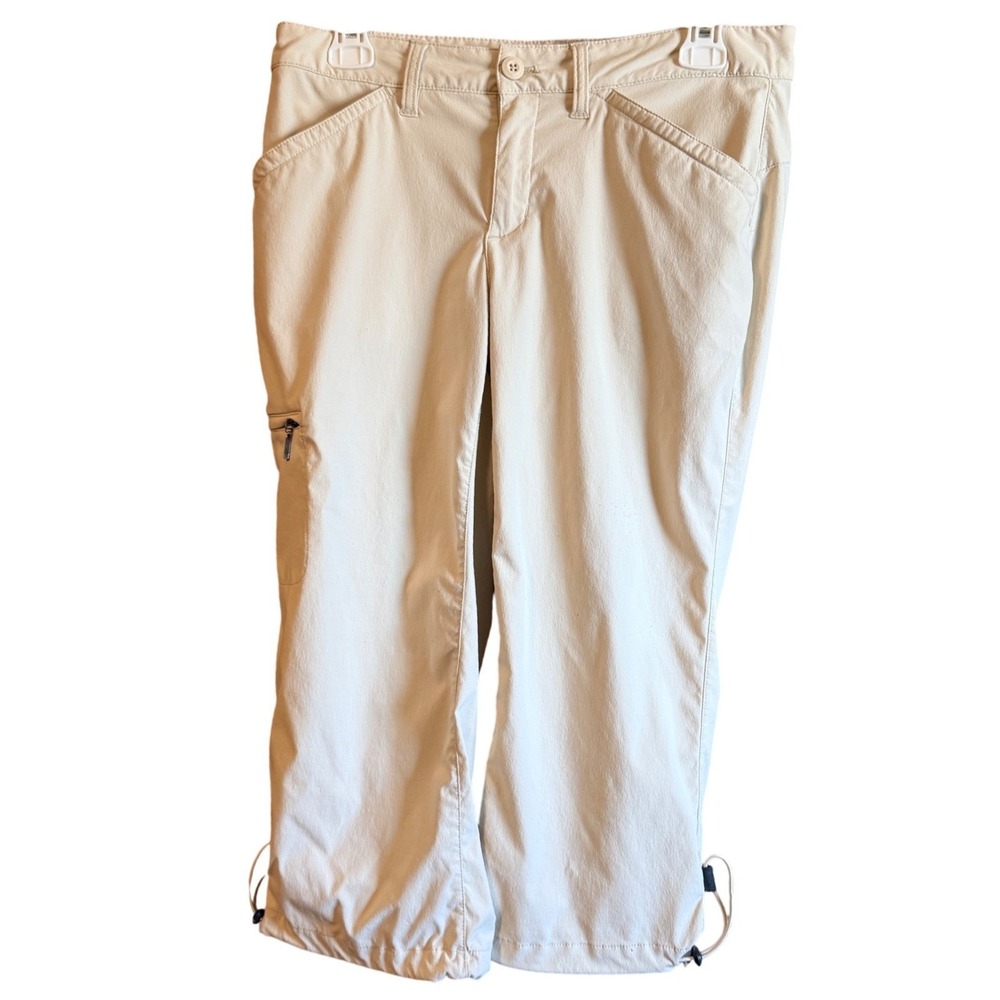Eddie Bauer Travex Size 6 Capri Hiking Pants Beige Gorpcore Stretch Crop - Picture 2 of 11
